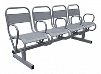 Секция стульев перфорированная с подлокотниками 4М